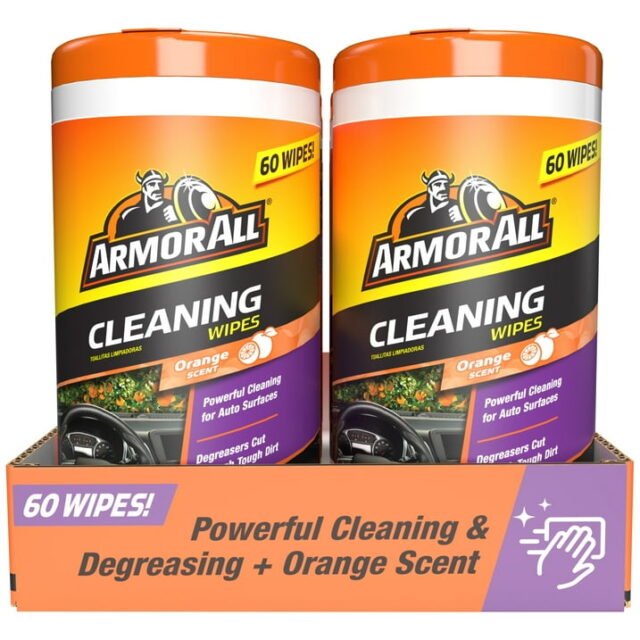 (2 pack) Armor All Interior Car Cleaning Wipes in Orange Scent, 60 Count - Image 2