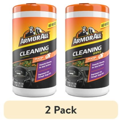 (2 pack) Armor All Interior Car Cleaning Wipes in Orange Scent, 60 Count