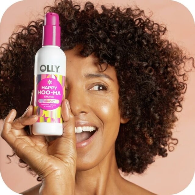 OLLY Vitamins Happy Hoo Ha Intimate Shave Oil Unscented, 6.7 oz - Image 3