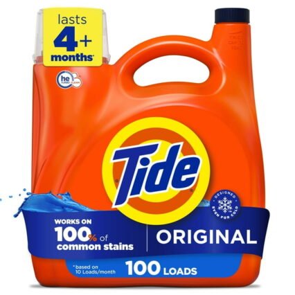 Tide Laundry Detergent Liquid, Original Scent, 132 fl oz, 100 Loads, HE Compatible