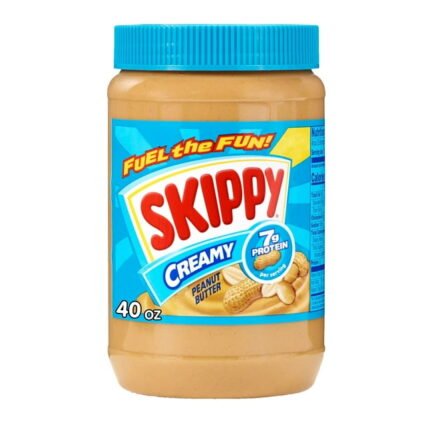SKIPPY Peanut Butter, Creamy, 7 g protein per serving, Shelf-Stable, 40 oz Plastic Jar