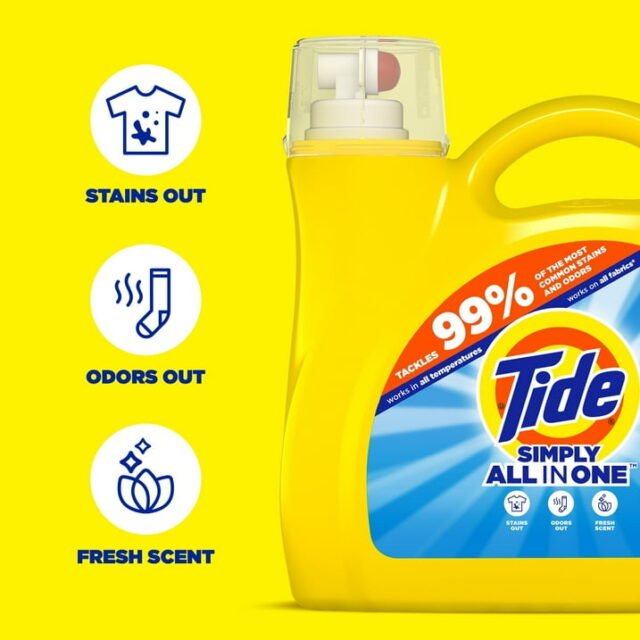 Tide Simply All-in-One Liquid Laundry Detergent, Refreshing Breeze Scent, 117 fl oz, 89 Loads - Image 2